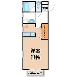 ハピネス清原台 ワンルームの間取図画像