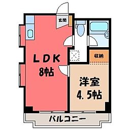 利久マンション 1LDKの間取図画像