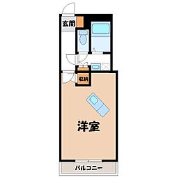 コープオリンピア宇津宮 ワンルームの間取図画像