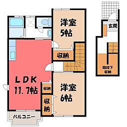 フェルトメゾンS 2LDKの間取図画像
