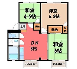 ソフィアB 3DKの間取図画像