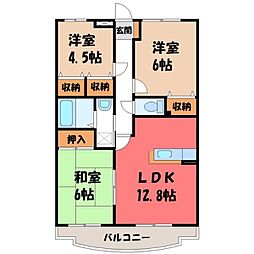 ロイヤルハイツ1 3LDKの間取図画像