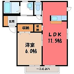 ベルナティオA 1LDKの間取図画像