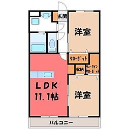 ボヌフィール 2LDKの間取図画像