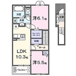 オコトベース B 2LDKの間取図画像