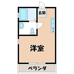 コスモス翔東今泉 ワンルームの間取図画像