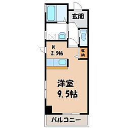 三向ハイツ今泉新町14 1Kの間取図画像