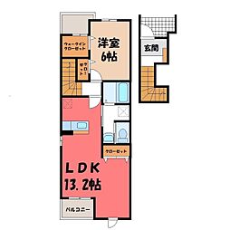 ソリアードノーノ 1LDKの間取図画像