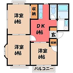 アーバンハイツ2 3DKの間取図画像