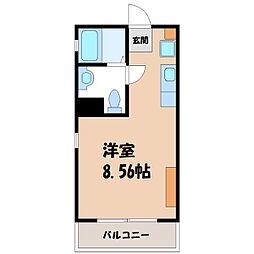 コスモス翔東今泉 ワンルームの間取図画像