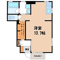 ウェルシー1 1Kの間取図画像