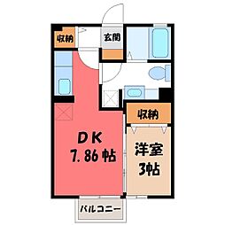 ニュービラーズ 1DKの間取図画像