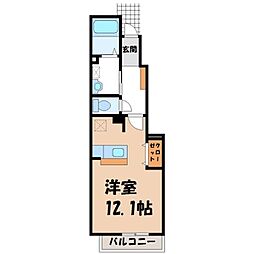カーサK2 ワンルームの間取図画像