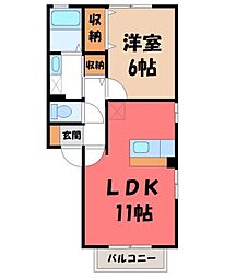 ヴェルデ・ナチュールA 1LDKの間取図画像