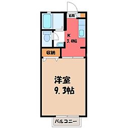 プリモス・コートG 1Kの間取図画像