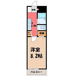 くれよんハウス 1Kの間取図画像