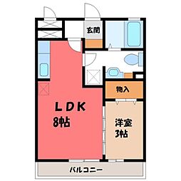 クレール・シャンブル 1LDKの間取図画像