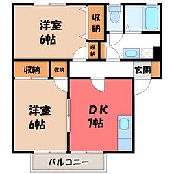 ニューアクティブタウンB 2DKの間取図画像
