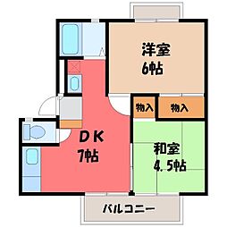 アーバンハイツ 2DKの間取図画像