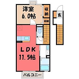 メゾン・ドウ・ルナB 1LDKの間取図画像