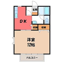 ノーブルクロード2 1DKの間取図画像