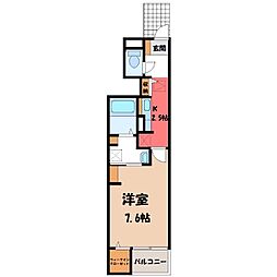 STレオーネ 1Kの間取図画像