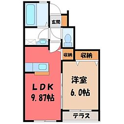 フォリーベルジェールE 1LDKの間取図画像