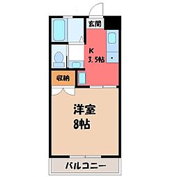 SunVillageSEKIYA 1Kの間取図画像