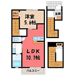 グランフロント大和 1LDKの間取図画像