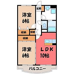マンションドリーム 2LDKの間取図画像