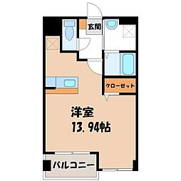 ジュエルコート ワンルームの間取図画像