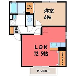リヴェールハウス 1LDKの間取図画像