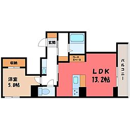 ロッソ・ポルタ 1LDKの間取図画像