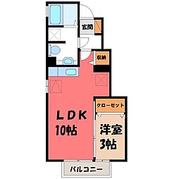 アスタマニアーナB 1LDKの間取図画像