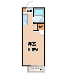 サンヴェール宇都宮 ワンルームの間取図画像