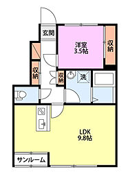 神宮寺尾 1LDKの間取図画像