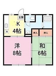 メゾンエスポアール 2Kの間取図画像