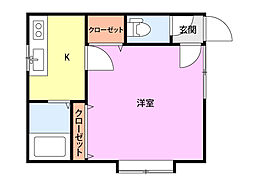 ハイム・エクシード2 1Kの間取図画像