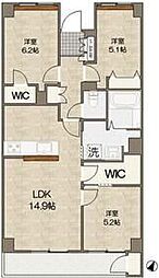 ＣＲＯＴＨ　Ｏｍｉｙａ 5階3LDKの間取り