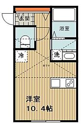 桶川市寿1丁目アパート ワンルームの間取図画像