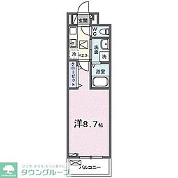 メルヴェーユ七里 3階1Kの間取り