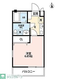 Infoglia　Brezza 1階1Kの間取り