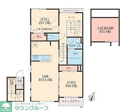 アイビスコートII 2階2LDKの間取り
