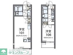 クレイノル　ボヌール白岡　56908 2階ワンルームの間取り