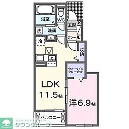 東武野田線 東岩槻駅 徒歩14分の賃貸アパート 1階1LDKの間取り