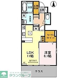 オルキス　Ｇ 1階1LDKの間取り