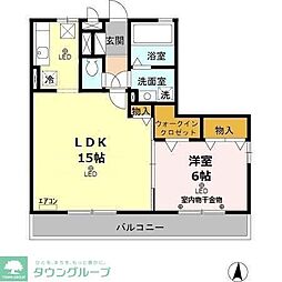スカイプラザ 1階1LDKの間取り