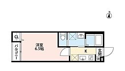 マ・メゾン大宮 2階1Kの間取り