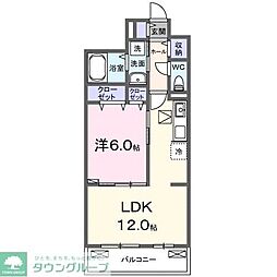クラール 1階1LDKの間取り