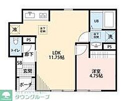 リーブルファイン岩槻本町 1階1LDKの間取り